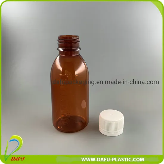 모든 크기 플라스틱 병 시럽 액체 병 아이 저항하는 타원형 액체 병